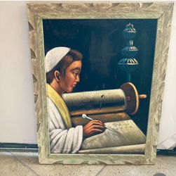 Vintage MCM Velvet Painting Mid Century Modern Vtg 28 X22