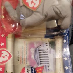 Righty the Elephant McDonalds TY American Trio Teenie Beanie Baby 1996 Rare .  