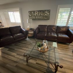 *Free Delivery* Leather Macys Couch Sofa Loveseat Chair Ottoman