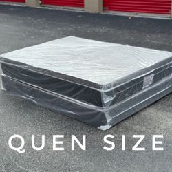 NEW Mattress Queen Size Pillowtop With Box Spring // Offer  🚚
