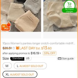 Moving sale! 9pcs Women's panties (longer crotch comfortable midriff-wrapped buttocks without traces