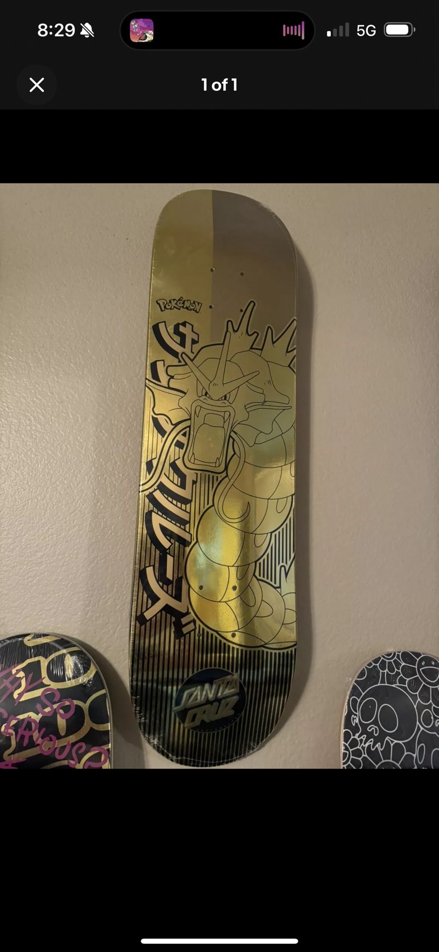 Santa Cruz X Pokemon Golden Skate Deck