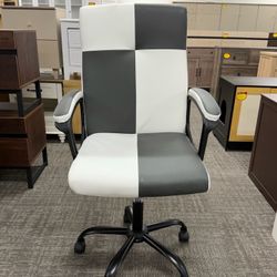 Home Office Chair✨Student Study Task Chair with Padded High Back and Seat Cushion. PU Leather Computer Desk Chair, Adjustable Height with Rolling Cas