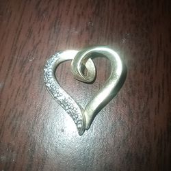 10k Gold & Diamonds Abraham David Loewenstark Floating Heart Pendant...Perfect Mother's Day Gift
