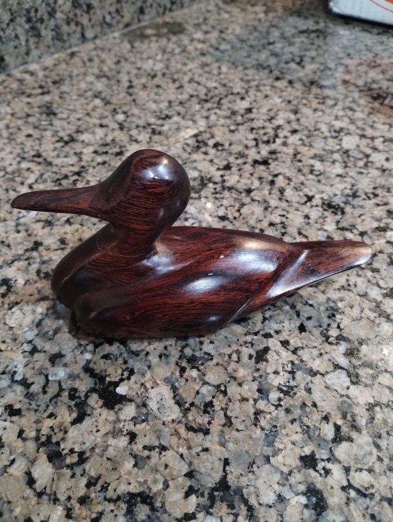 Rosewood Paperweight Duck