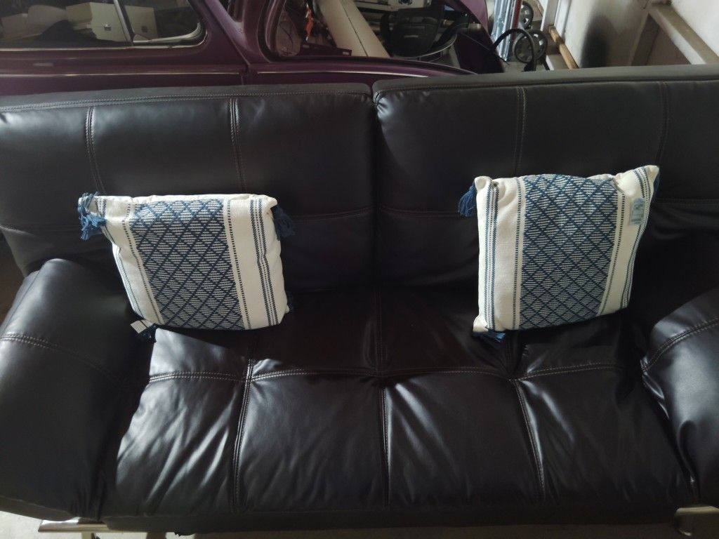 Living Room Furniture Set Breathable Leather Couches for Living Room, Set, Couch and Loveseat for Bedroom, Apartment (b-Leather Brown, Sofa+Loveseat)