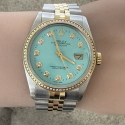 Rolex Pre Owned 36mm DateJust Tiffany Diamond Dial-Quick Set 