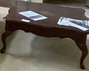 Wood Coffee Table with Curved Legs - $89
