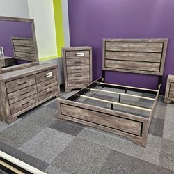 Brand New Queen 4 Pcs Bedroom Set (Bed, 1 Night, Dresser, Mirror) $649 FREE LOCAL DELIVERY & SET UP
