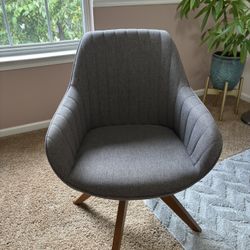 Gray Accent Chair, Modern Desk Chair, Swivel