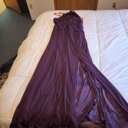 purple dress w/slit