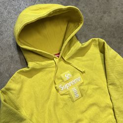 Yellow cross box logo hoodie