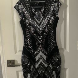Sequin embellished cap sleeve dress