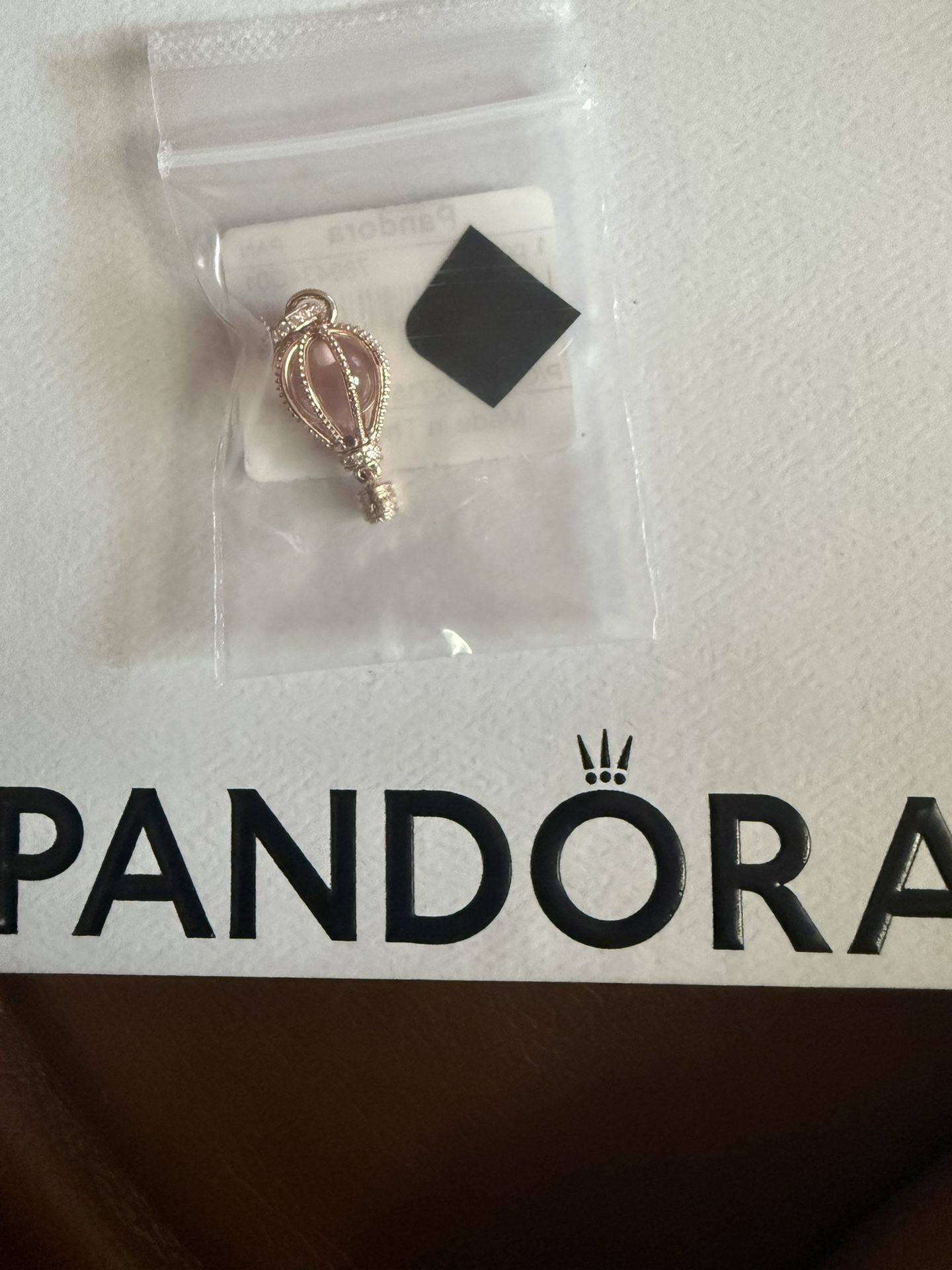 New Pandora Rose Gold Pink Hot Air Balloon Dangle Charm