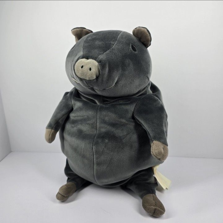 Shinada Global Mochi-Buta Black Pig Plush 16" Stuffed Animal Cute Kawaii