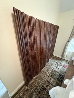 Decorative Bamboo Privacy Screen / Wall Panel – Natural Dark Finish