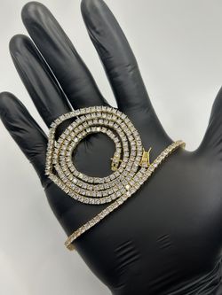 Gold Moissanite Tennis Set Shirt