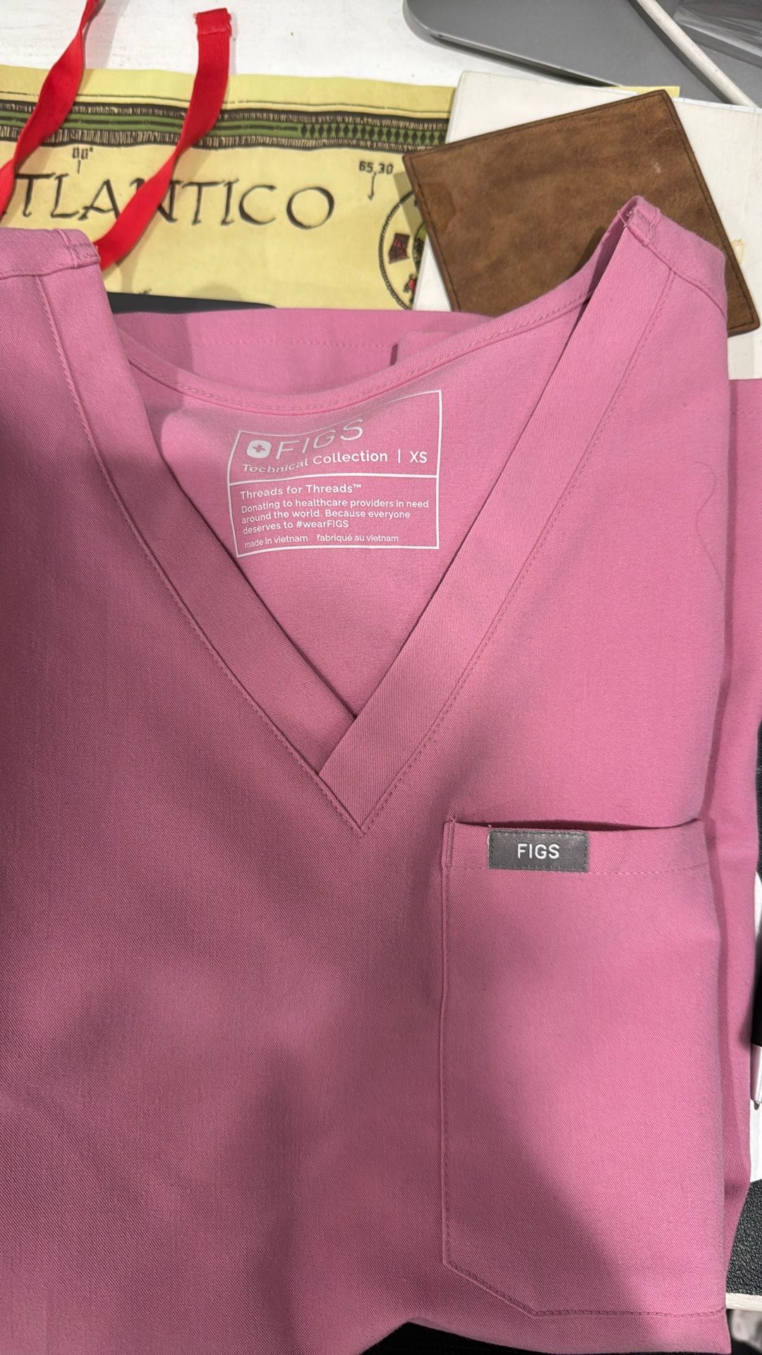 Pink XS Figs jogger Set