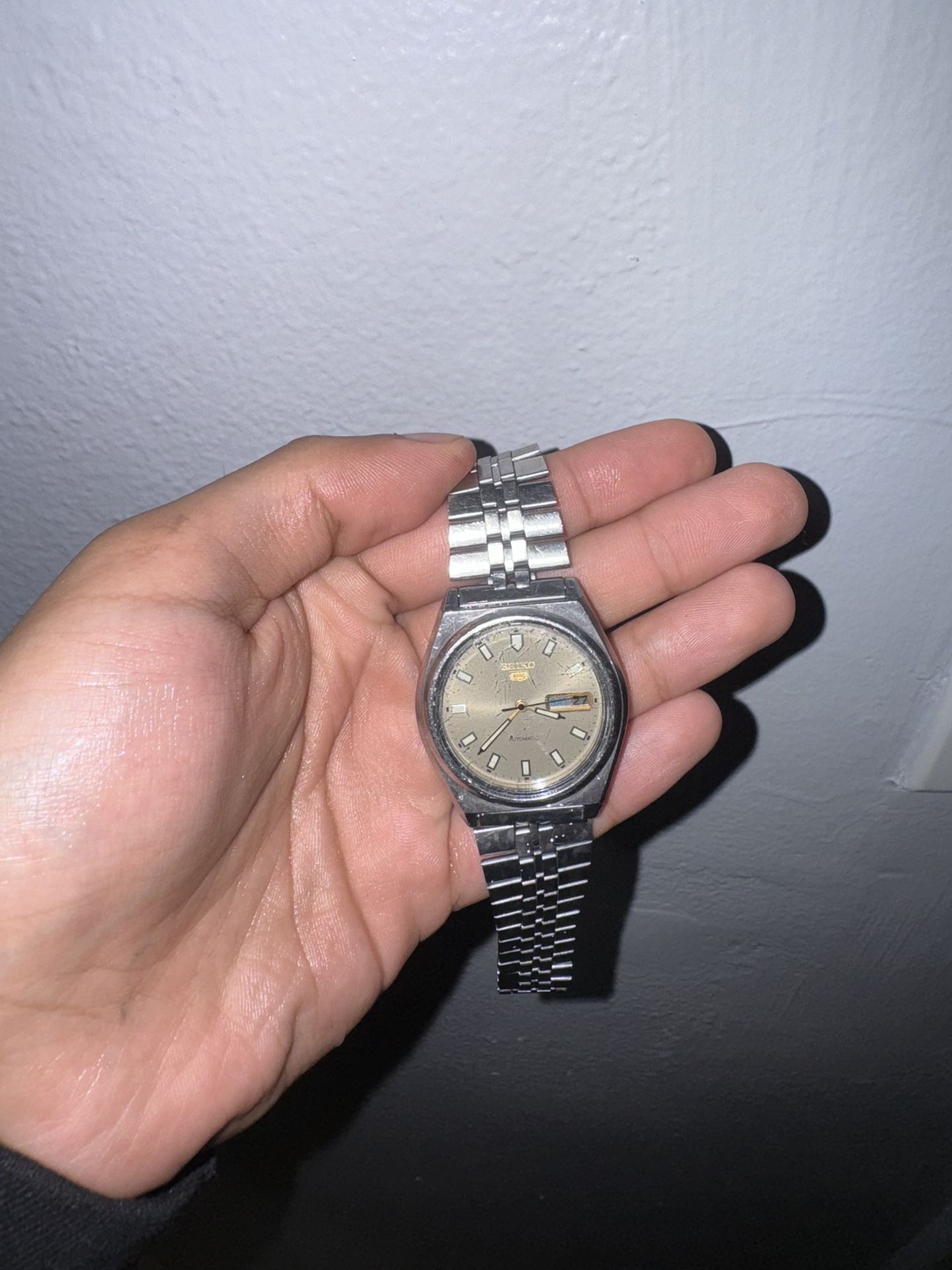 Vintage Seiko 5 Grey Sunburst Dial