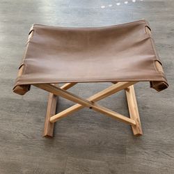 Brown Leather Ottoman Seat