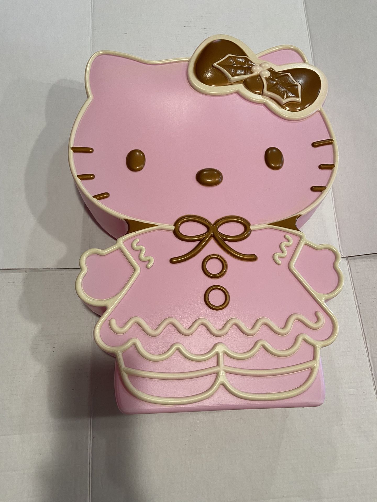 Hello Kitty Christmas Yard Decor Blow mold Gingerbread Pink 