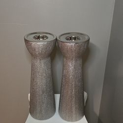 2 Piece Elephant Silver Candle Holders.