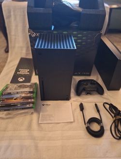 🎮 Xbox Series X 1TB Console CIB Deep Cleaned Bundle 4 Games Turtle Beach Adapter