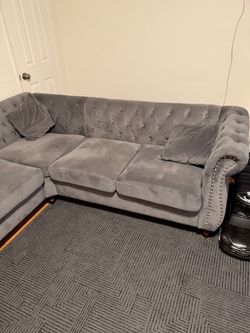Sectional grey sofa