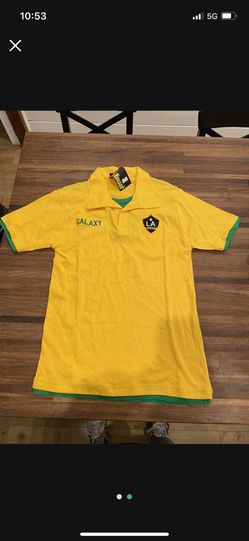 2 LA Galaxy Polo Shirt  Yellow And Green Size Small