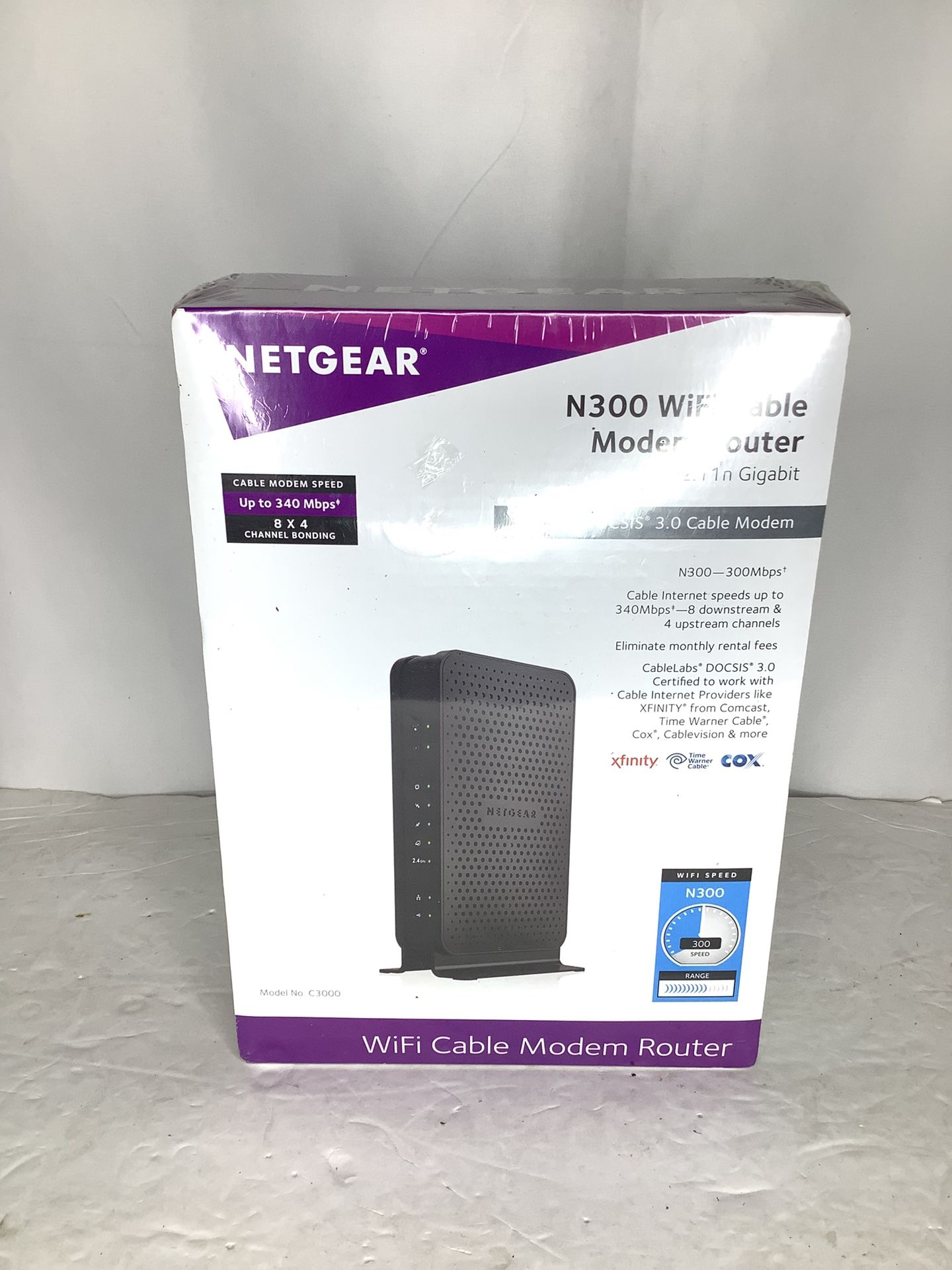 Netgear N600 Wifi Cable Modem Router Model No. C3700 New In Box!