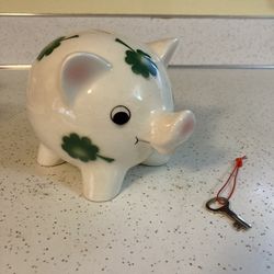 Vintage German Lucky Piggy Bank with Key