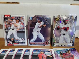 Cleveland Guardians Chase DeLauter 1st Bowman Chrome and RC with Gabriel arias,  Bo Naylor,  Jose Ramirez
