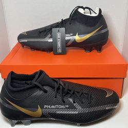 Nike Phantom GT2 Academy DF MG Black Gold Soccer Cleats Men’s Size 12 DC0797-007 New