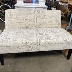 New Assembled Loveseat Letter Design Loveseat Sofa Chair Armless