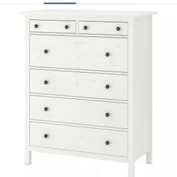 Ikea Hemnes White 6 Drawer Dresser Chest 