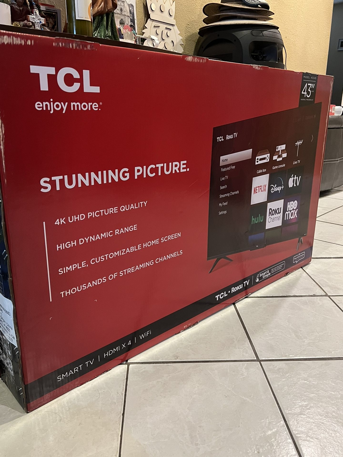 TCL 43inch 4K UHD HDR Smart Roku TV
