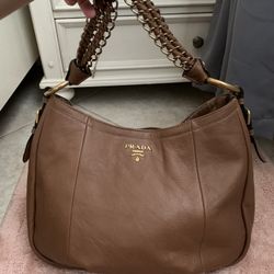 Prada Cervo Lux Chain Hobo Bag