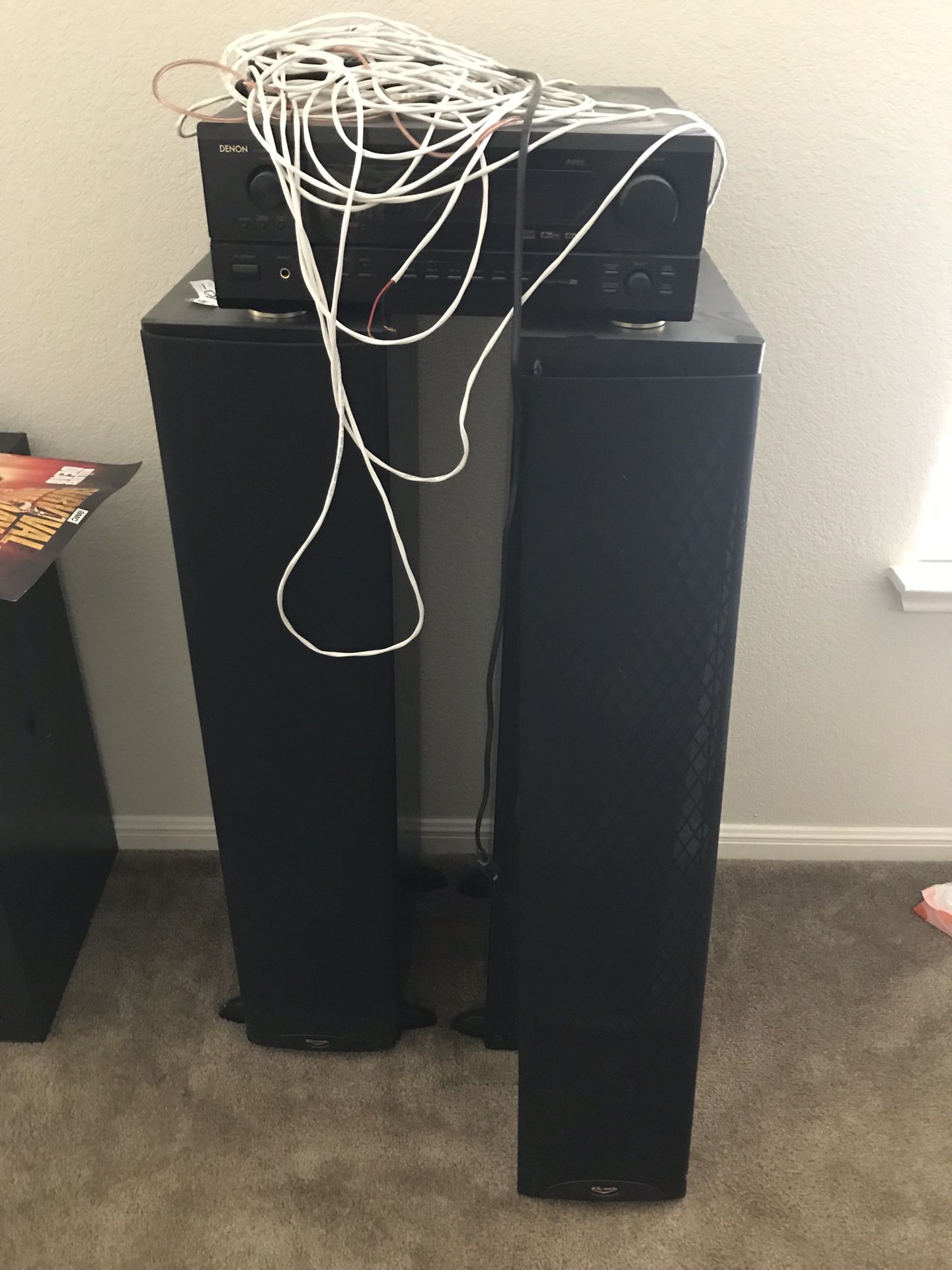 Speakers system- Denon AVR-3803 receiver and two Klipsch RF5 Black