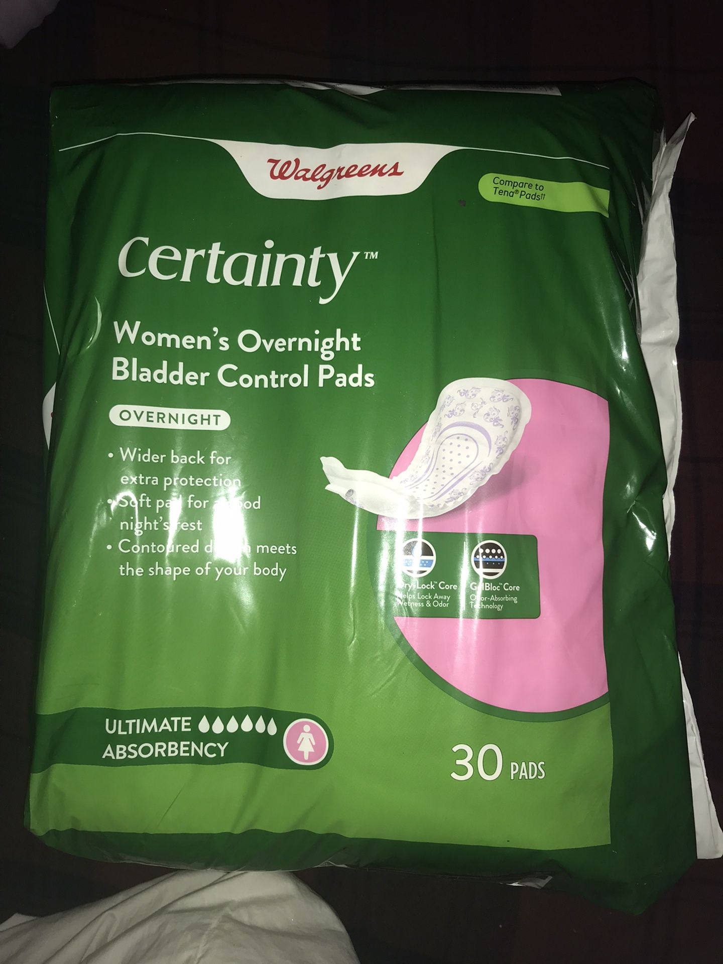 walgreens women overnight certainty bladder pads 30 Pads NEW UNOPENED