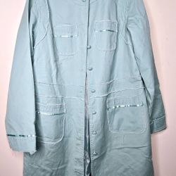 Motto Women's Long Mint Trench Coat Jacket 