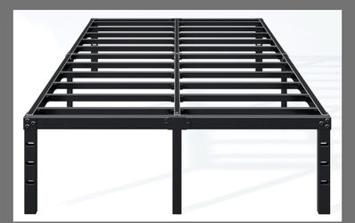18 Inch Full Bed Frame - Sturdy Metal Platform Full Size, No Box Spring Needed, Heavy Duty, Easy Assembly, Strong Bearing Capacity, Under Bed Storage,