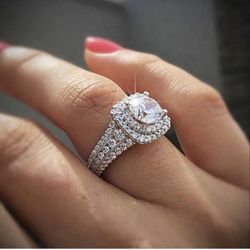 Double Square Multi Stones Ring 