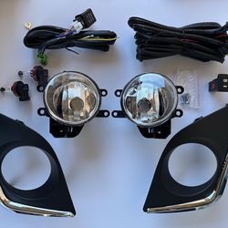14-16 Toyota Corolla Clear Lens/Chrome Fog Lights With Bezels + Wiring Harness & Switch