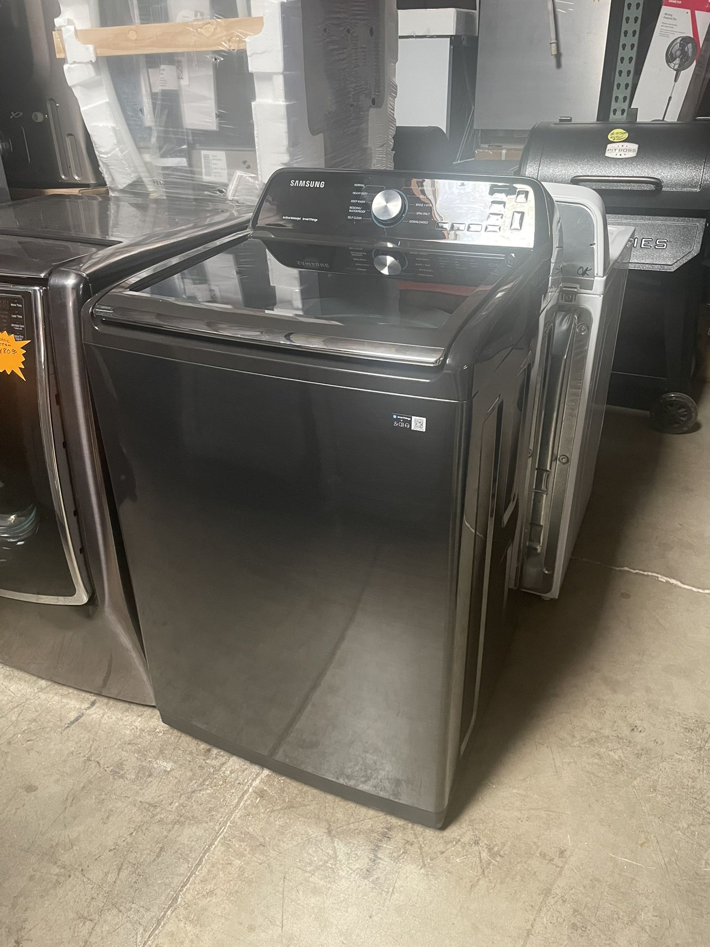 Top Load Washer Samsung Black Stainless Steel