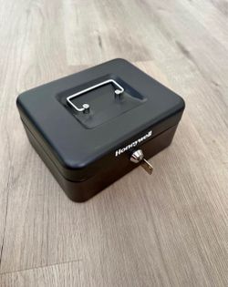 Black Steel Cash Box with Key Lock