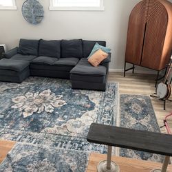 Couch, Egg Chair, Barstools Wine Cabinet, Set Of Matching Rugs, Banjo, All For Sale!