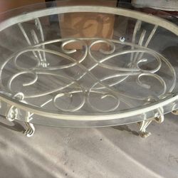 Glass And Iron Living Room Table