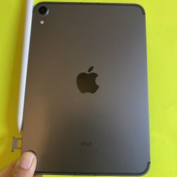Apple Ipad Mini 6th Generation (2021/ 8.3” Liquid Retina ) 64GB WiFi + cellular (5G Unlocked) with pen, case & Accessories 