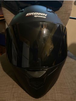 Crown Racing F-700 full-face motorcycle helmet in matte black.