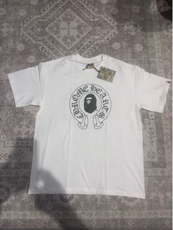 Size M/L white n black bape tee